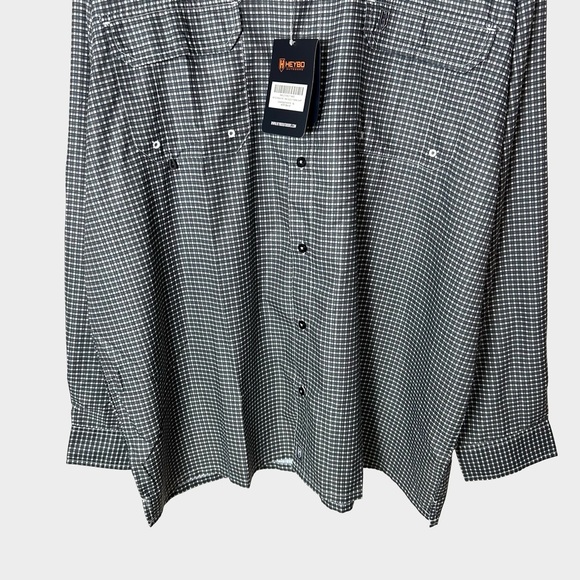 HEYBO Outdoors Beaufort Performance Fishing Shirt Charcoal Plaid Size XL NWT - Picture 4 of 12